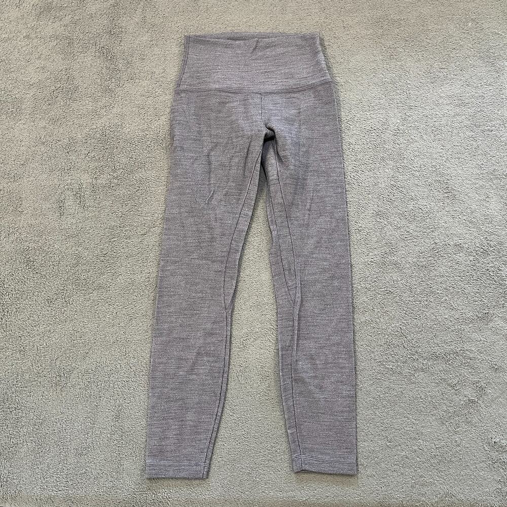Lululemon Align Pant II 25" Black Gray High Rise Yoga Leggings Women's Size 4